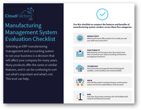 Checklist: MYOB Acumatica Manufacturing Management System Evaluation